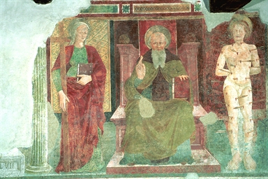 Sant'Antonio abate in trono con Sant'Elena e San Sebastiano